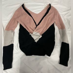 Womens pink/white/black sweater